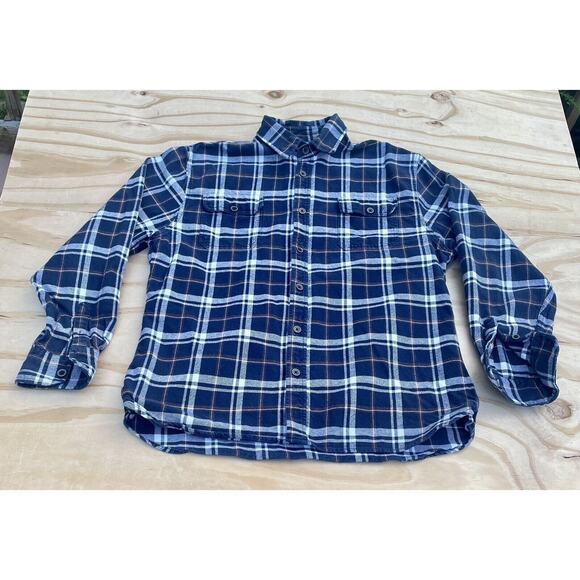 Jachs Other - JACHS Flannel Long‎ Sleeve Button Up Collared Men's Plaid Navy SIZE 29.5 Length